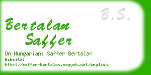 bertalan saffer business card